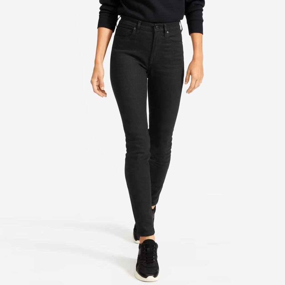 Everlane Black High Waisted Skinny Cropped Ankle Jeans Size 25